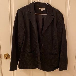 Coldwater creek lined black brocade jacket.